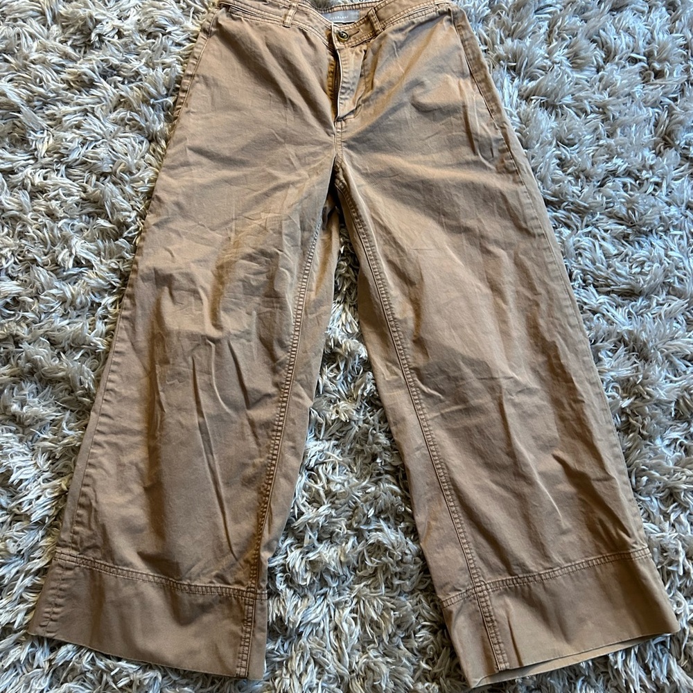 ☀️3/$25 Everlane Wide Leg Crop Pants in Ochre High Waist 0